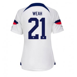 Maillot de foot États-Unis Timothy Weah #21 Domicile Femmes Monde 2022 Manches Courte